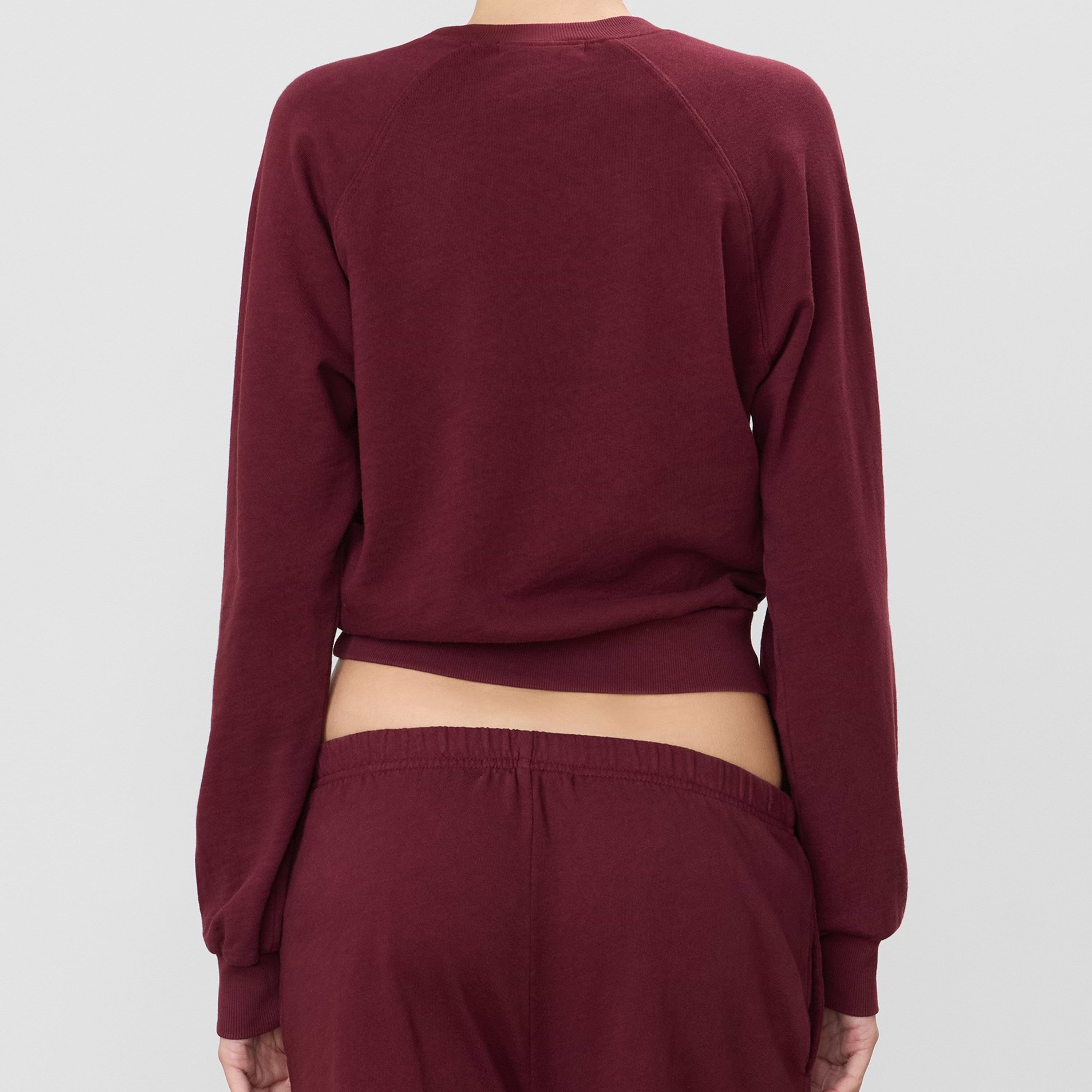Shrunken Raglan Sweatshirt Oxblood