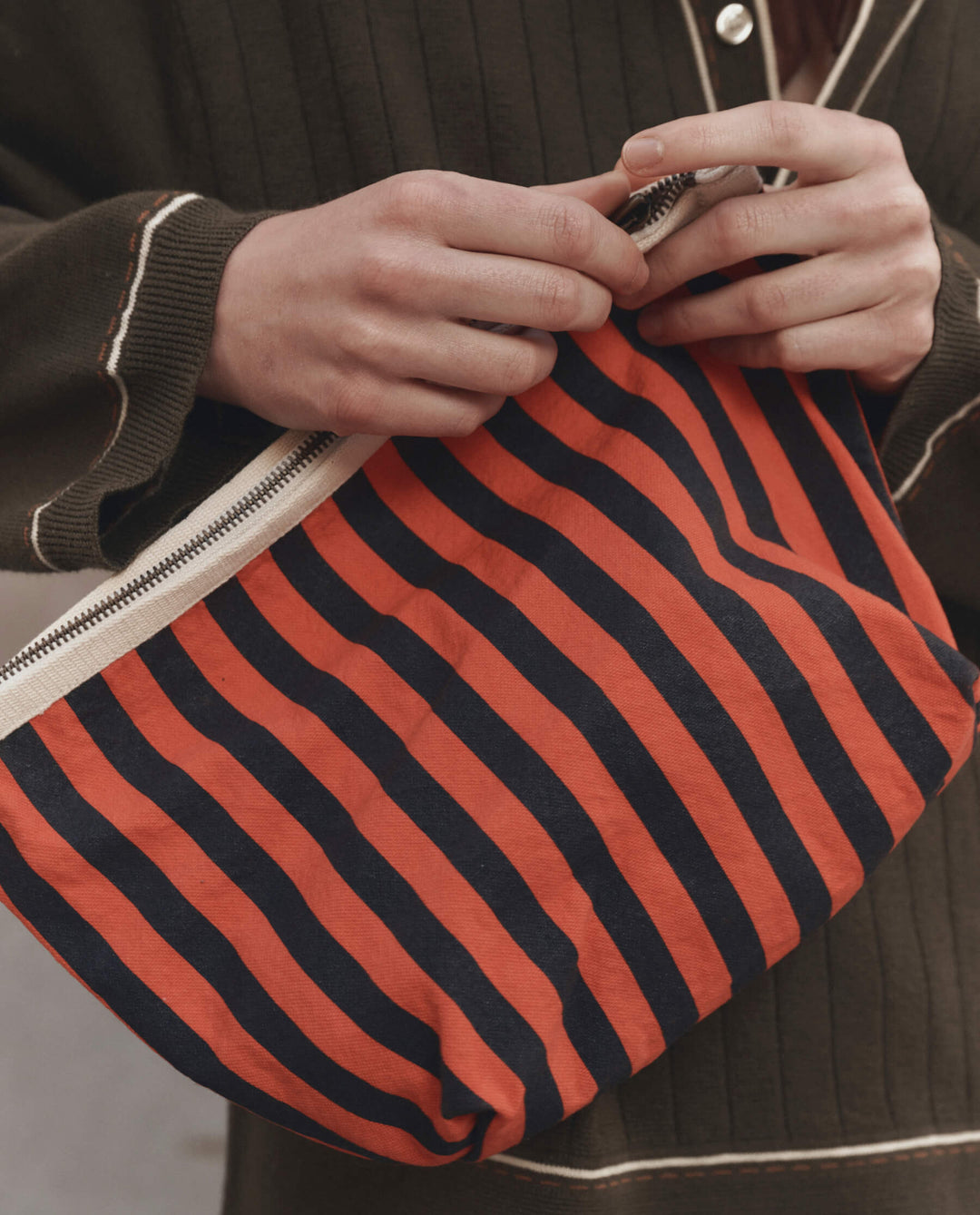 The Stripe Pouch Hot Red Mini Prep Stripe