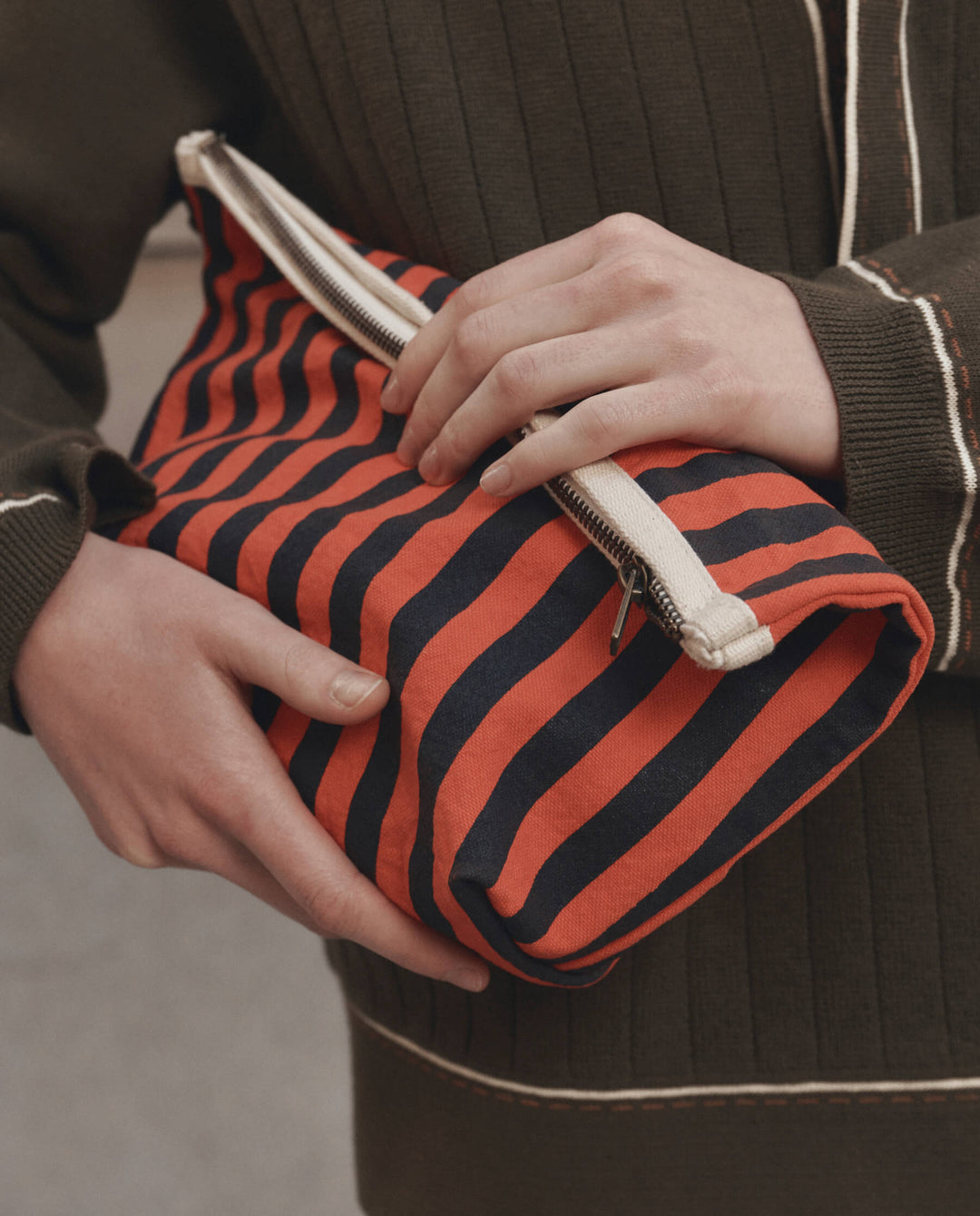 The Stripe Pouch Hot Red Mini Prep Stripe