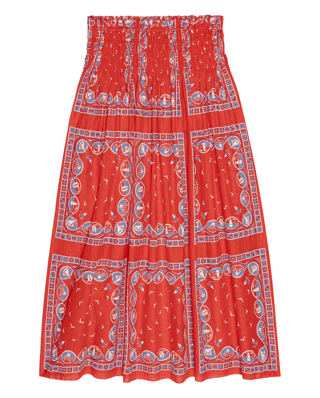 The Canary Skirt Red Sailboat Bandana