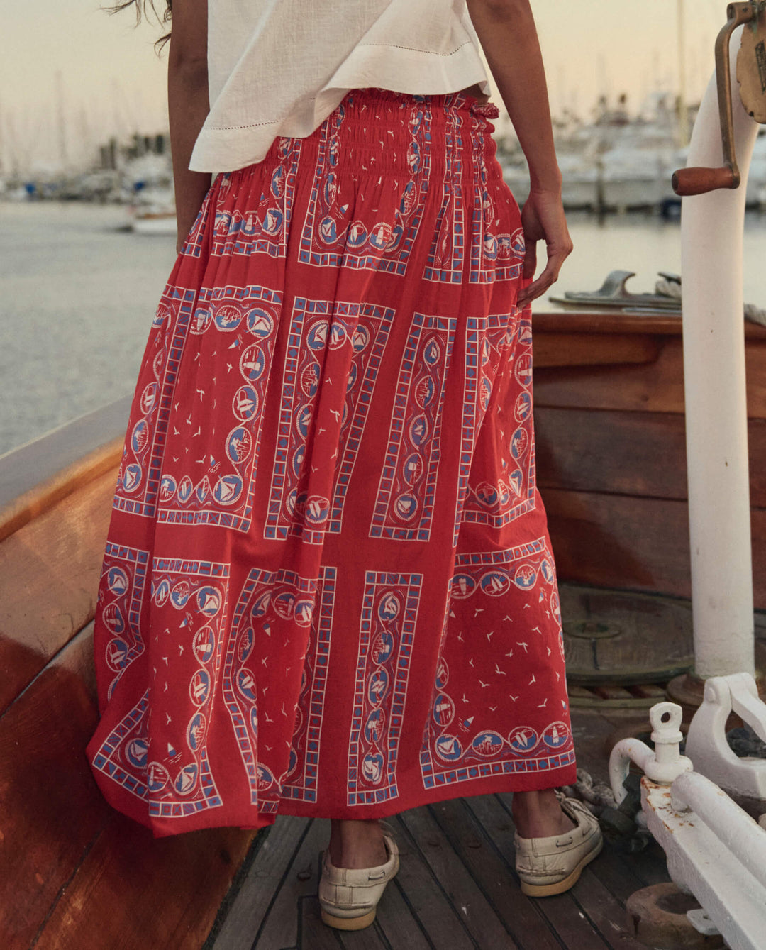The Canary Skirt Red Sailboat Bandana
