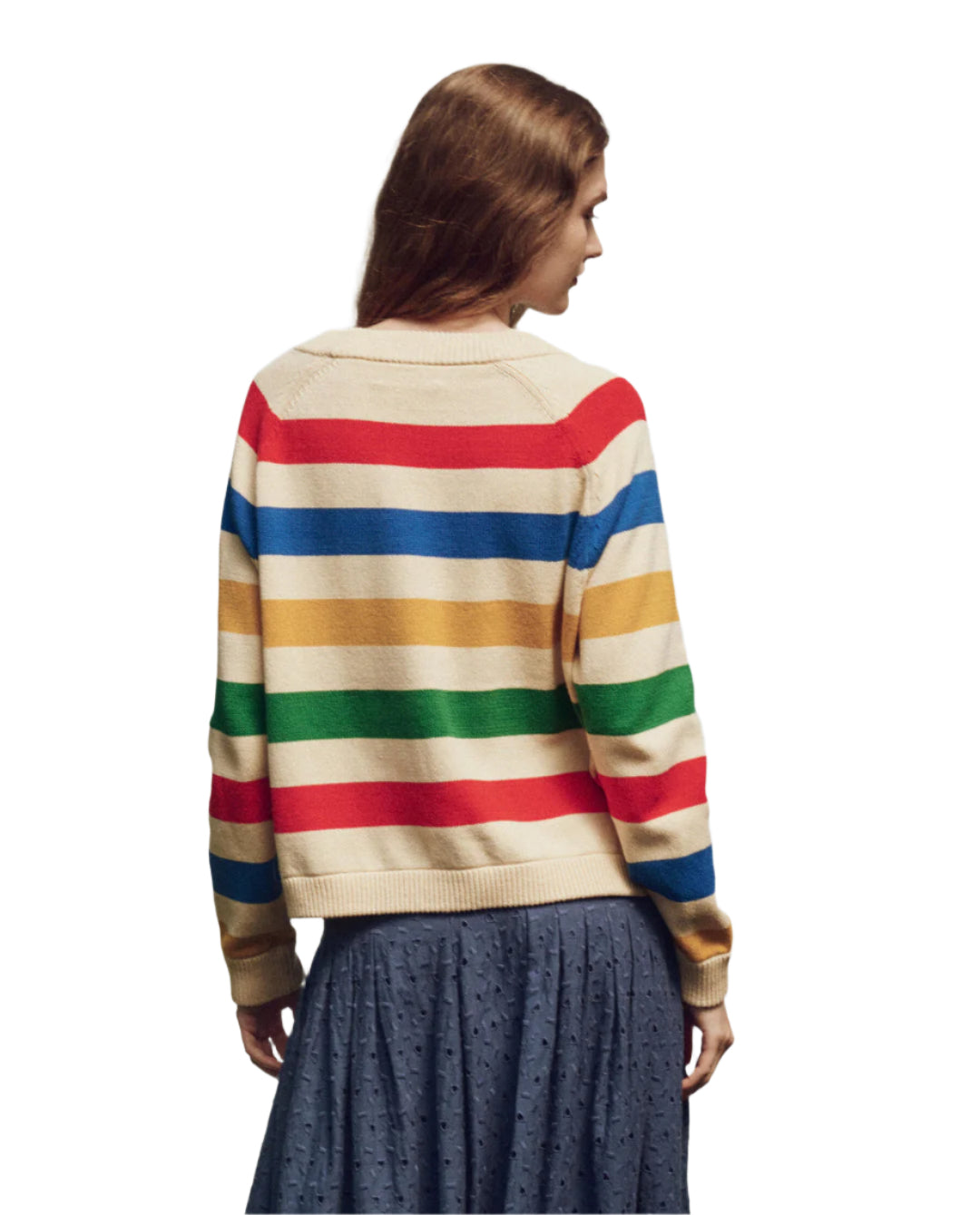 The Varsity Cardigan Multi Range Stripe