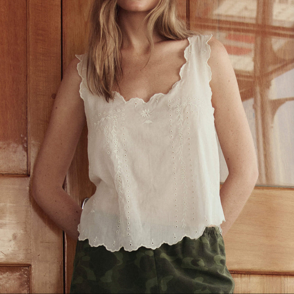 The Eyelet Tank White