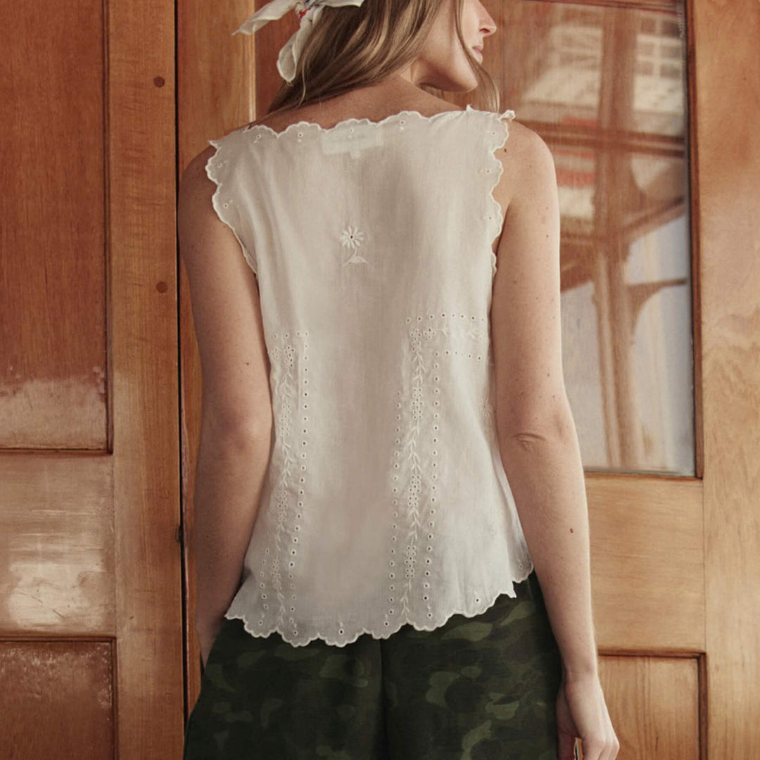 The Eyelet Tank White