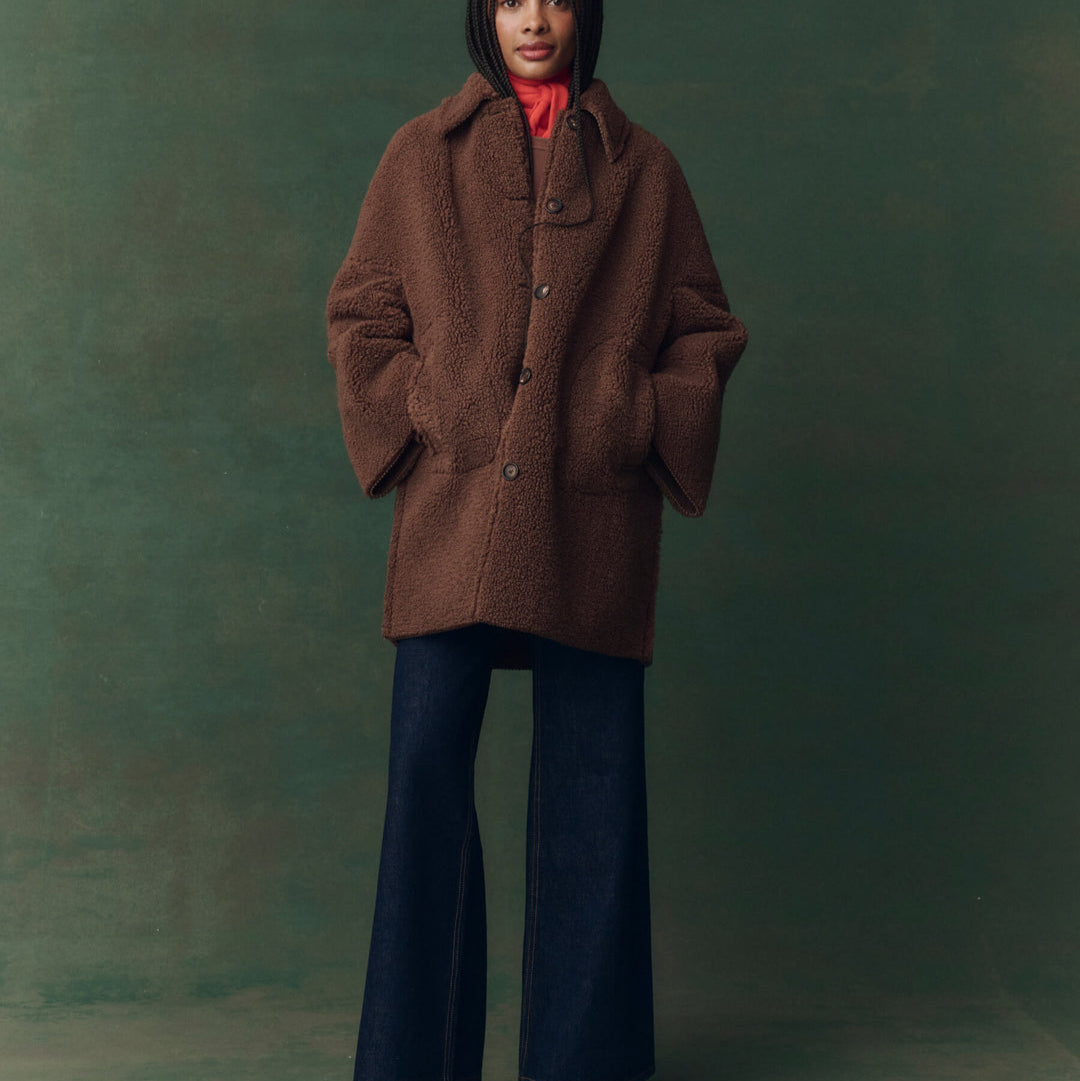 The Plush Car Coat Chocolate