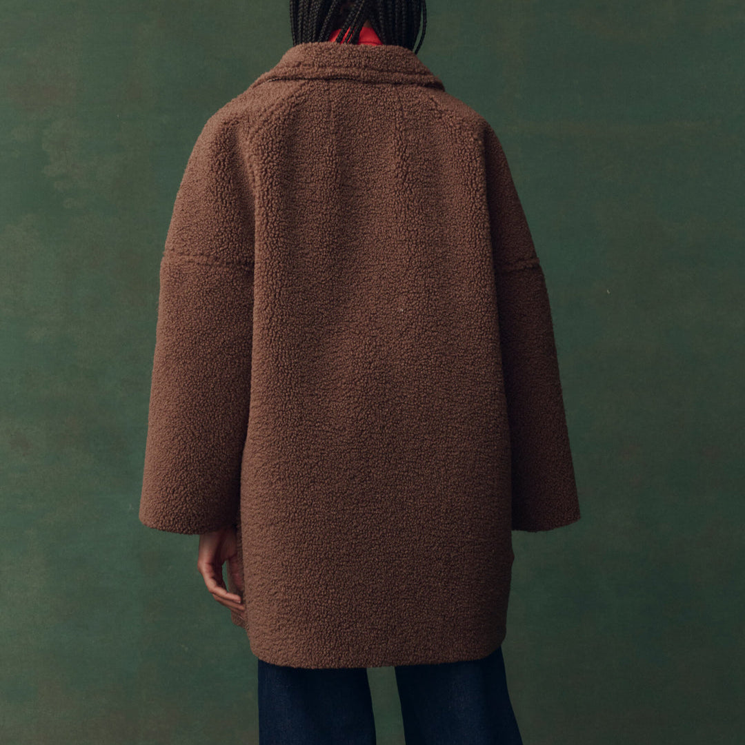 The Plush Car Coat Chocolate