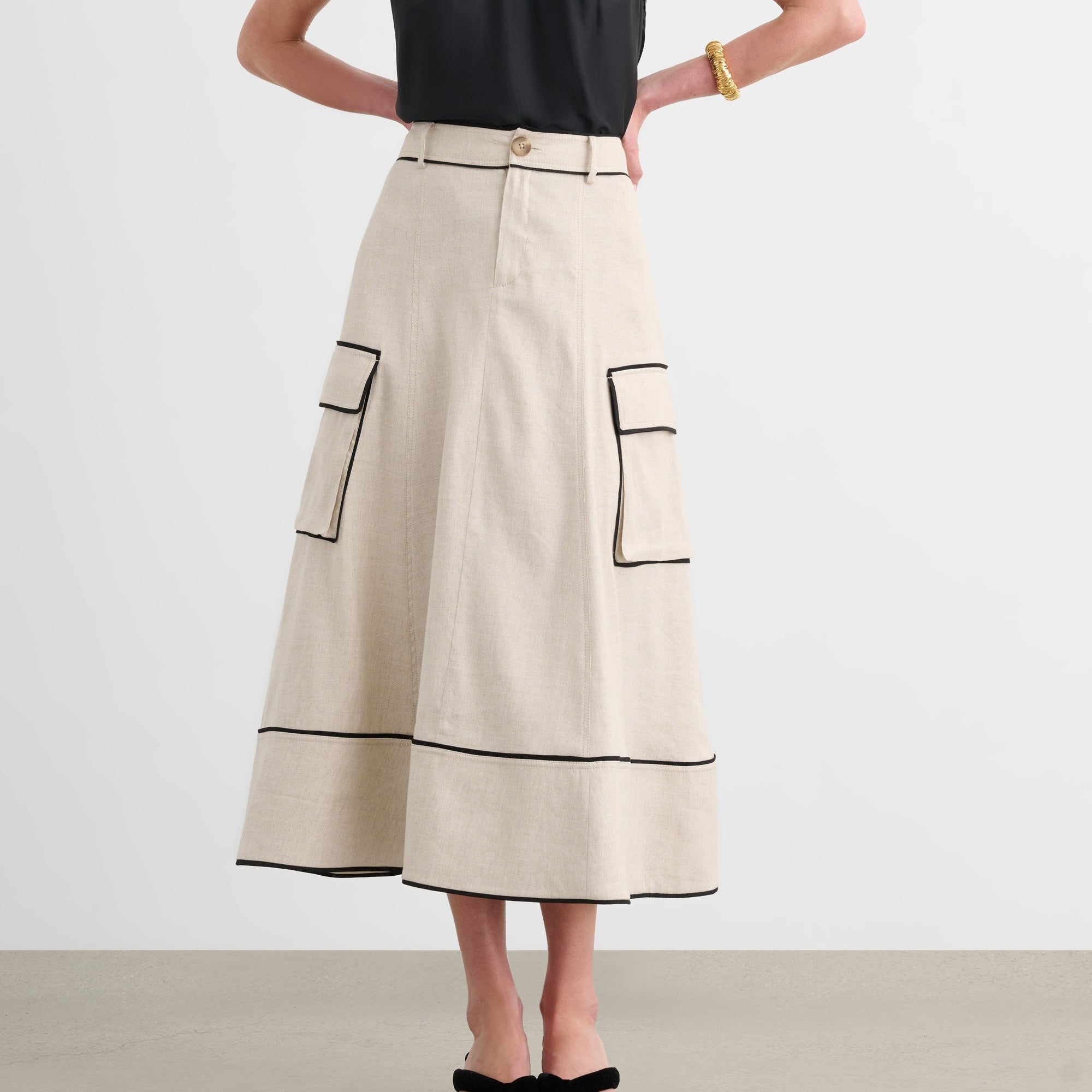 Shiloh High Waist Cargo Skirt Desert/ Jet
