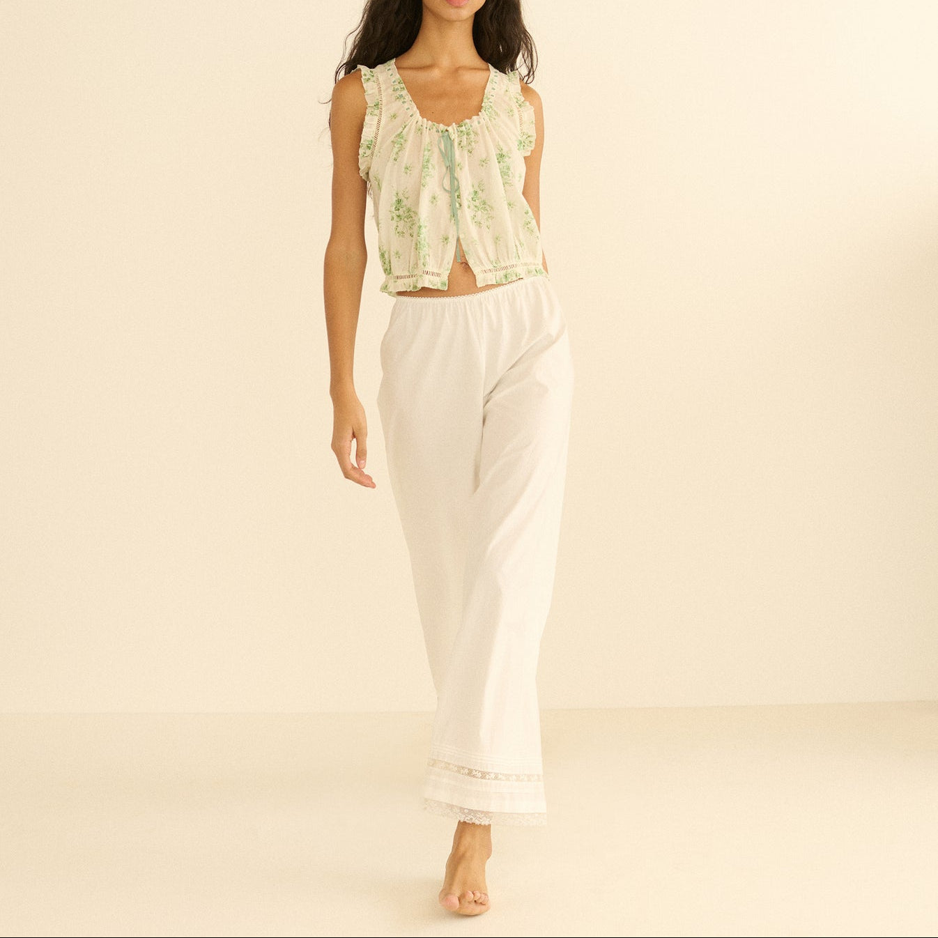 Traveler Top Vert Petit Bouquet