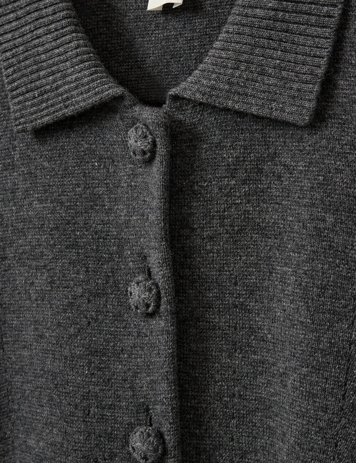 Como Short Cardigan Grey Melange