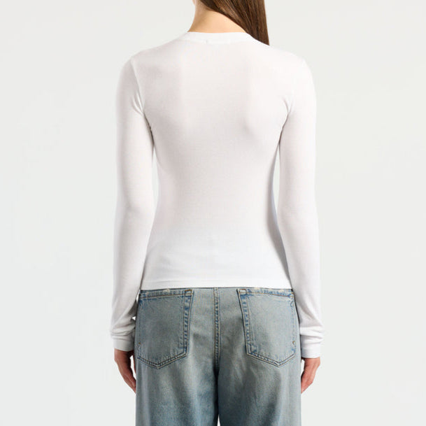 Verona L/S Henley White