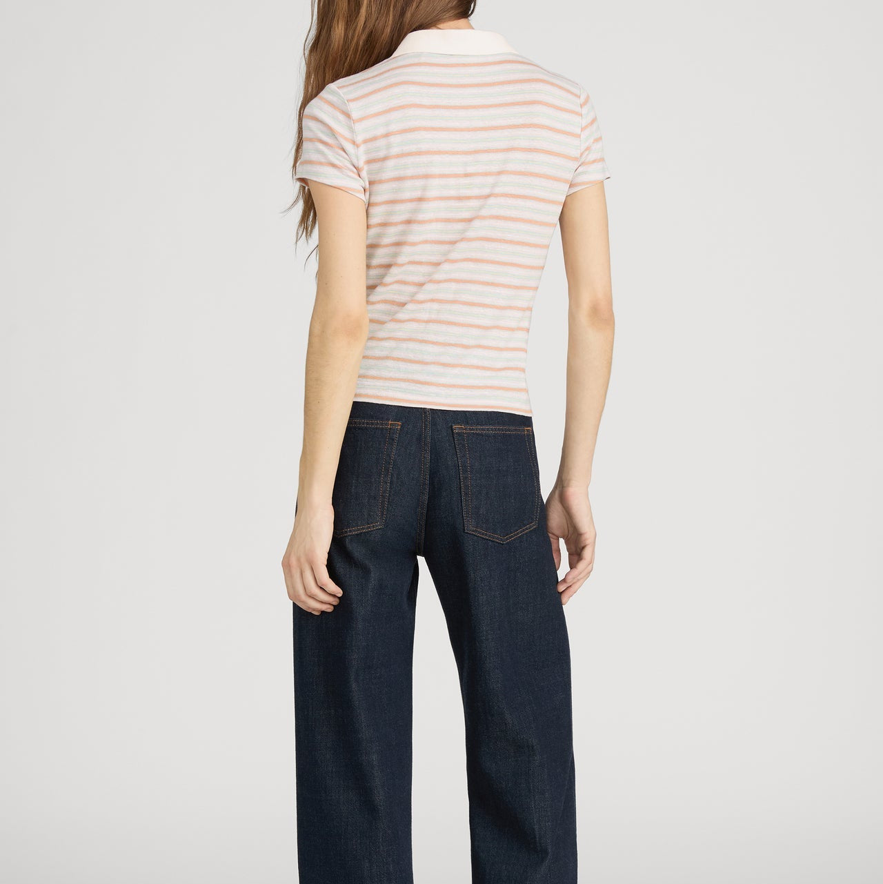 The Striped S/S Polo Pink Sand