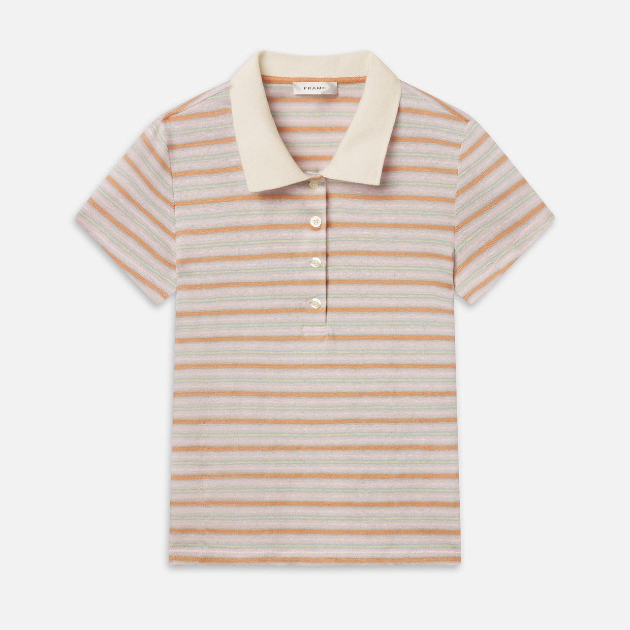 The Striped S/S Polo Pink Sand