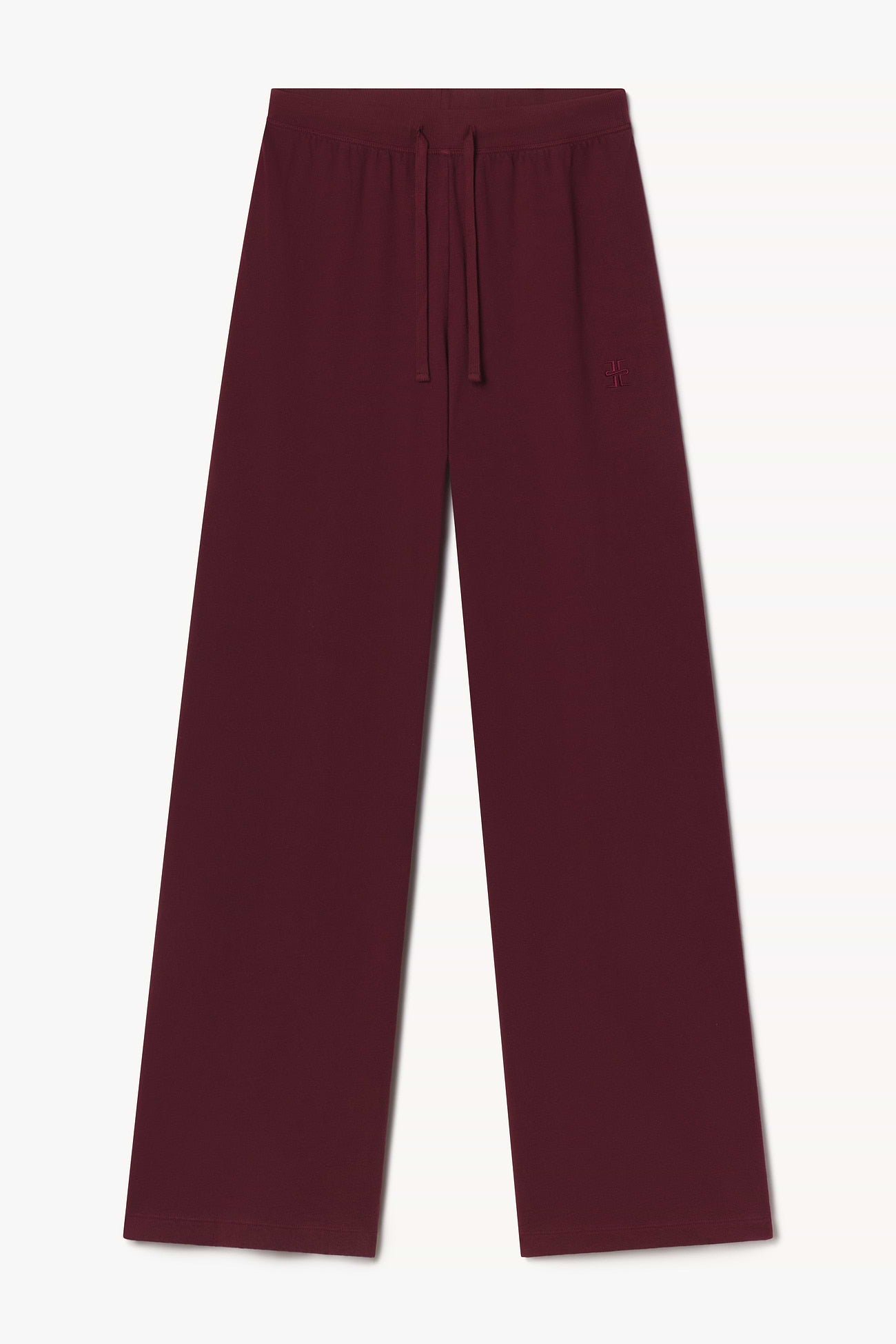 Drawstring Wide Leg Sweatpant Oxblood