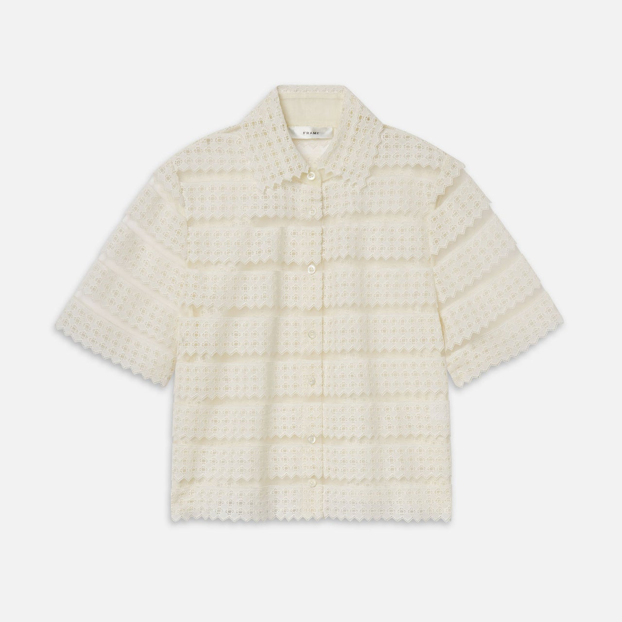 The Lattice Crochet Blouse Cream