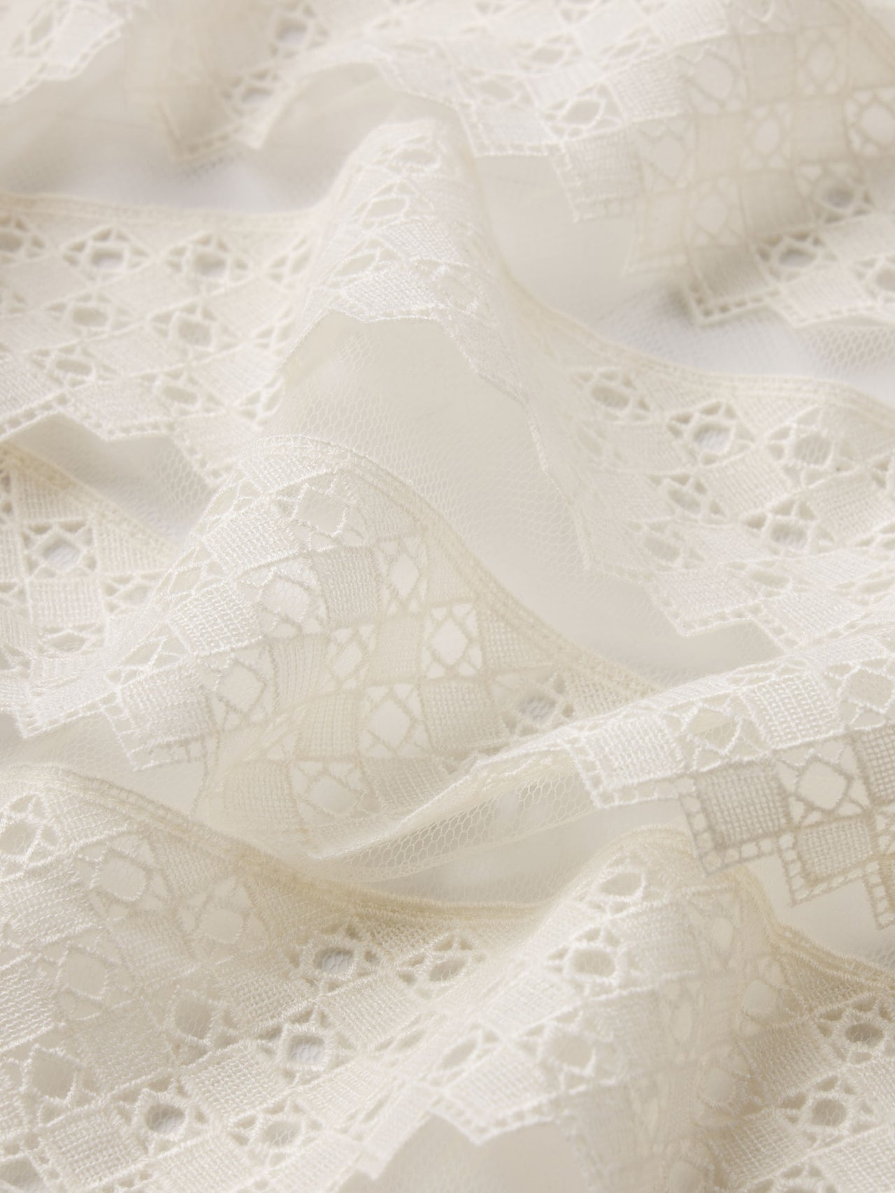 The Lattice Crochet Blouse Cream