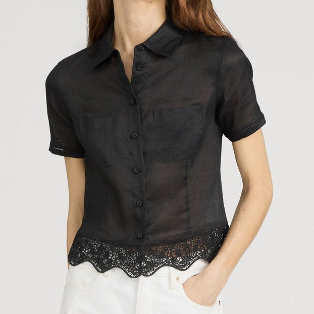 The Embroidered Seaside Shirt Black