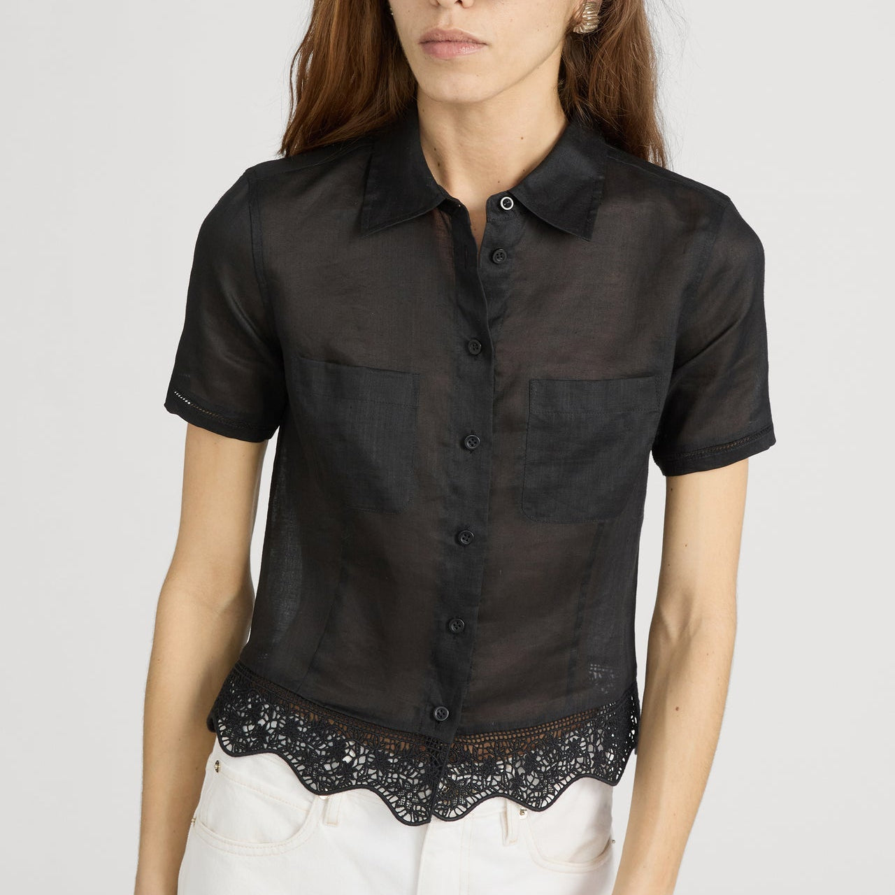 The Embroidered Seaside Shirt Black