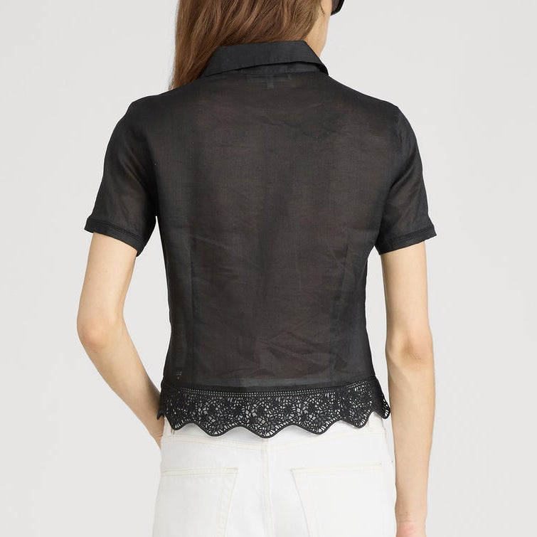 The Embroidered Seaside Shirt Black