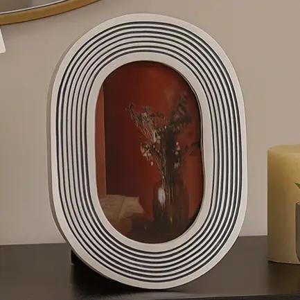 White/Black Resin Etched Lined Frame, 4 x 6”