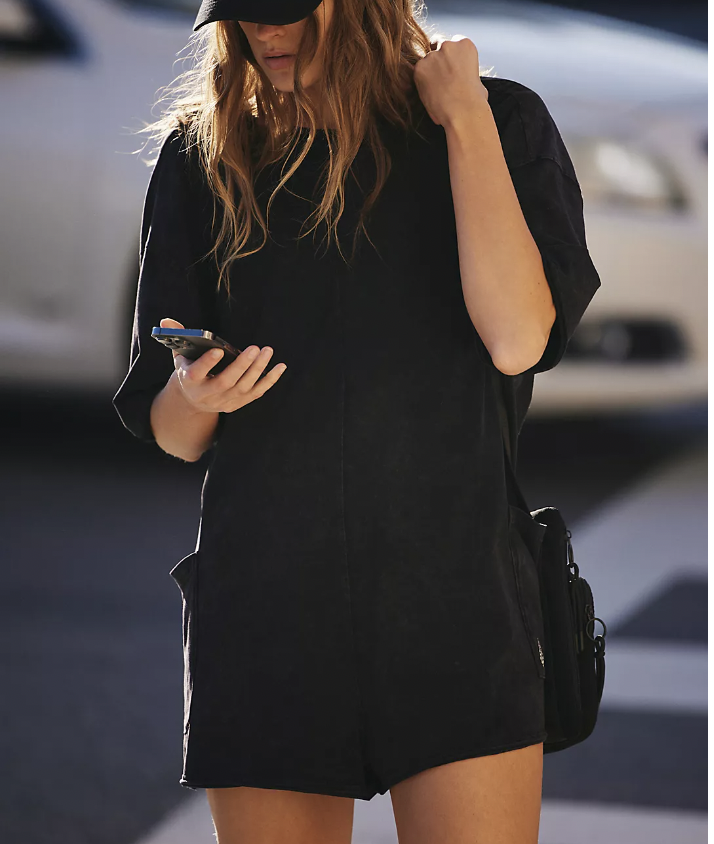 Hot Shot Tee Romper Black