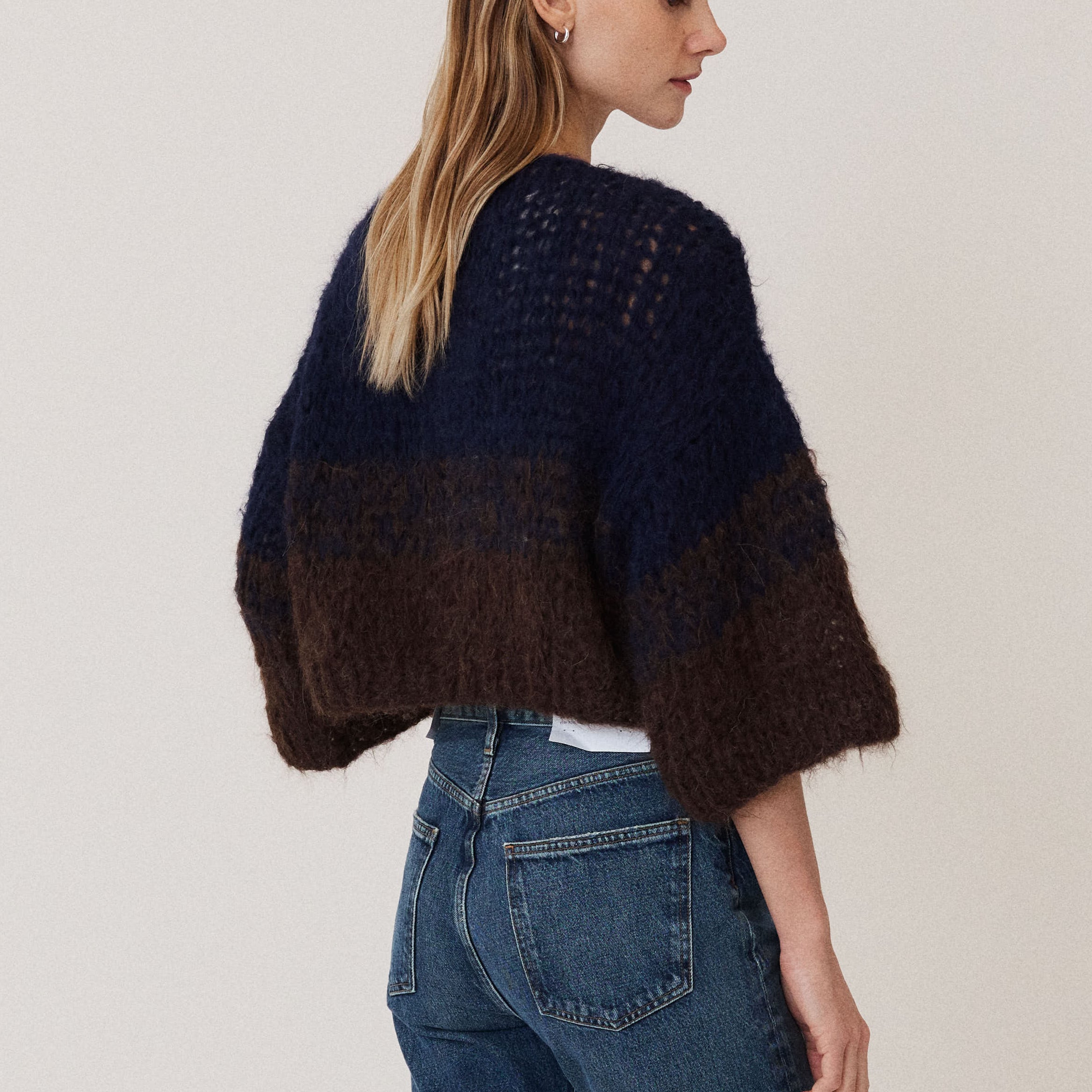 Shaggy Alpaca S/S Cardigan Kingfisher