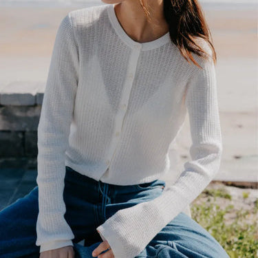Ada Pointelle Sweater White