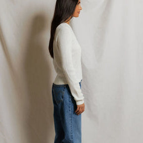 Ada Pointelle Sweater White