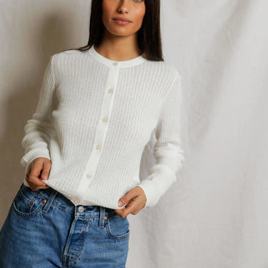Ada Pointelle Sweater White