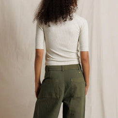 Amelia S/S Luxe Rib Oatmeal Ash