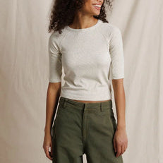 Amelia S/S Luxe Rib Oatmeal Ash