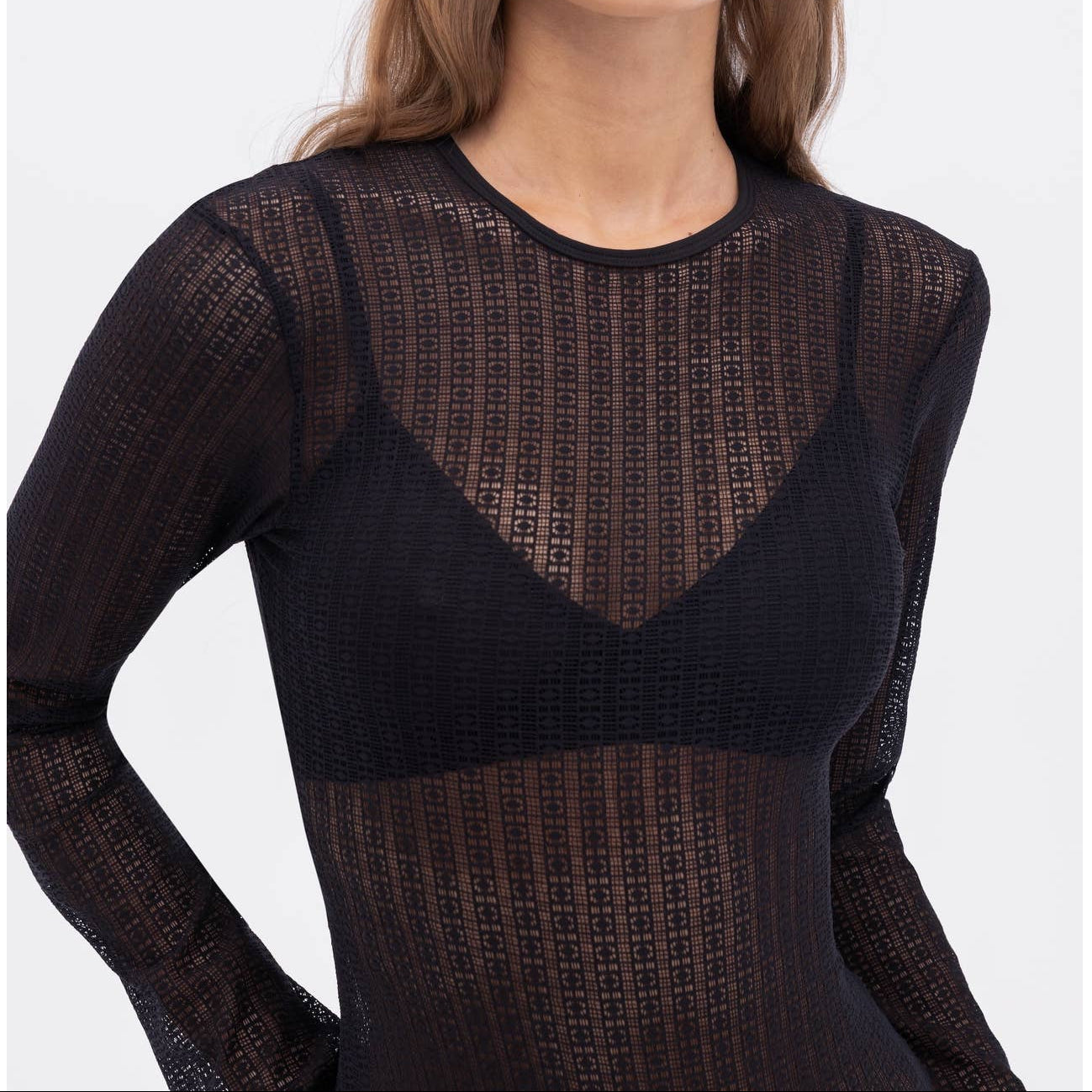 Matrix Long Sleeve Bodysuit Black