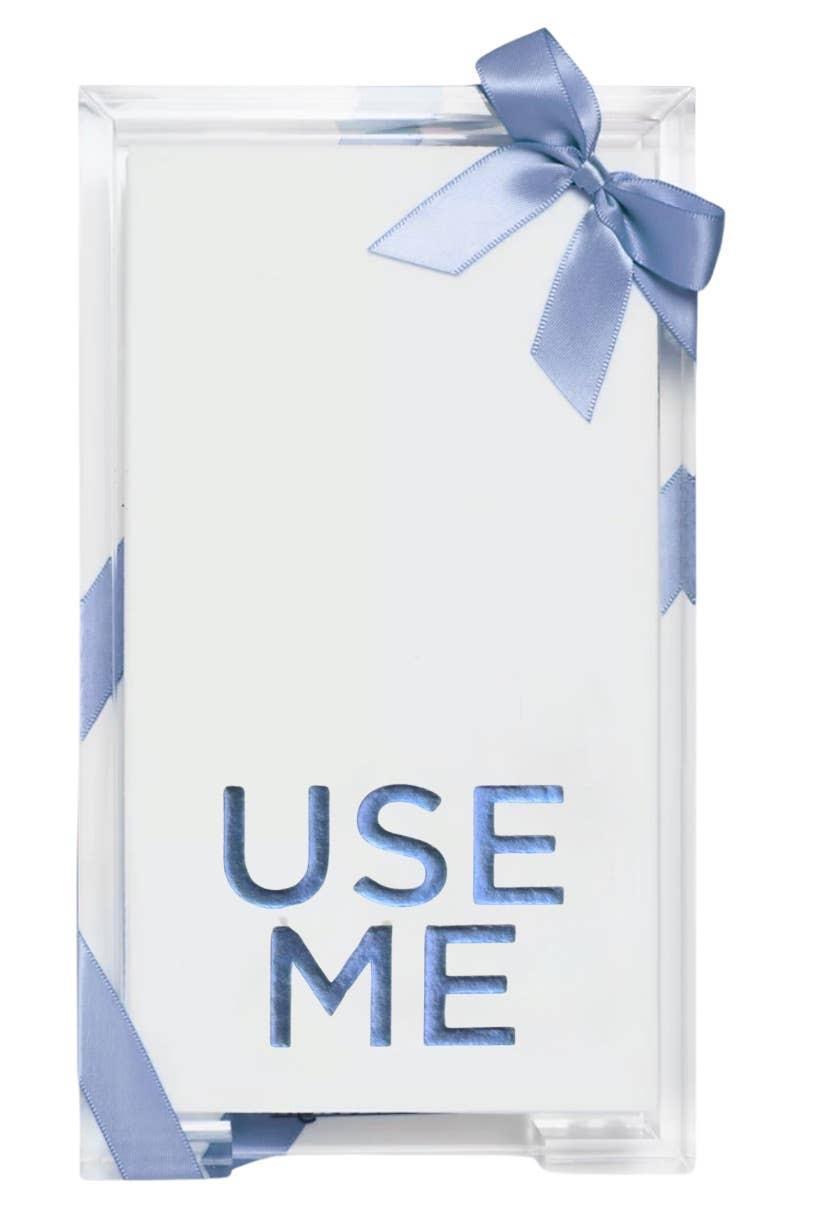 USE ME Blue Acrylic Guest Towel Hostess Set