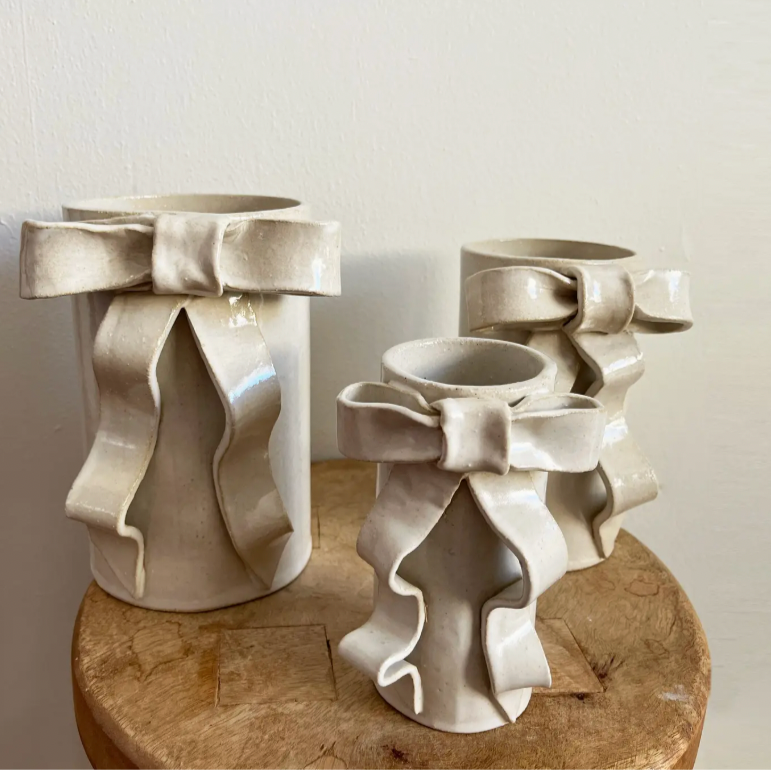 Ribbon Bow Vases