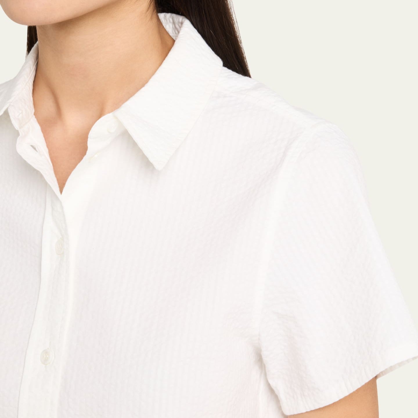 The Seersucker Top White