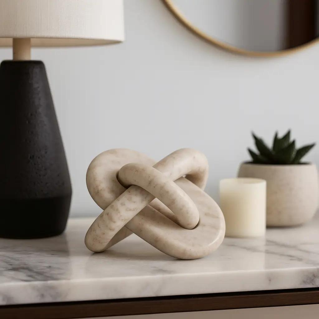Ivory Marble Modern Knot