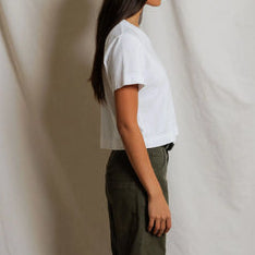 Cher Ringspun Cotton Tee White