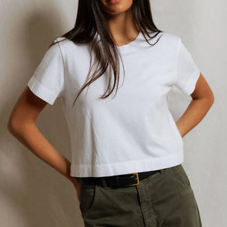Cher Ringspun Cotton Tee White