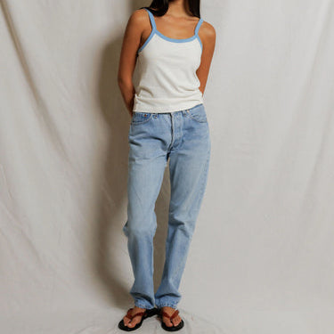 Cherry Cotton Ringer Bright Ivory/Pacific
