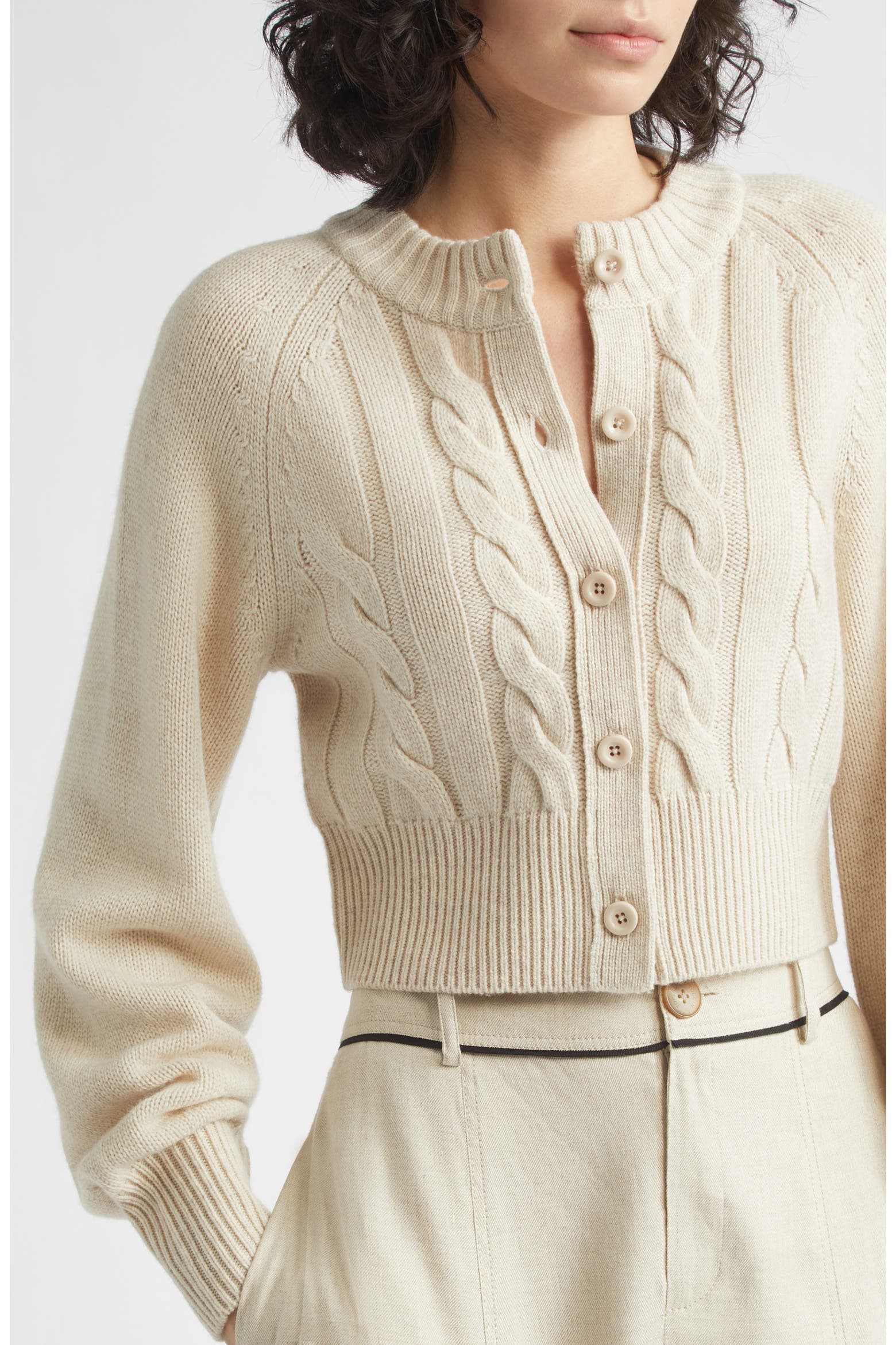 Rita Cable Knit Cardigan Palo Santo