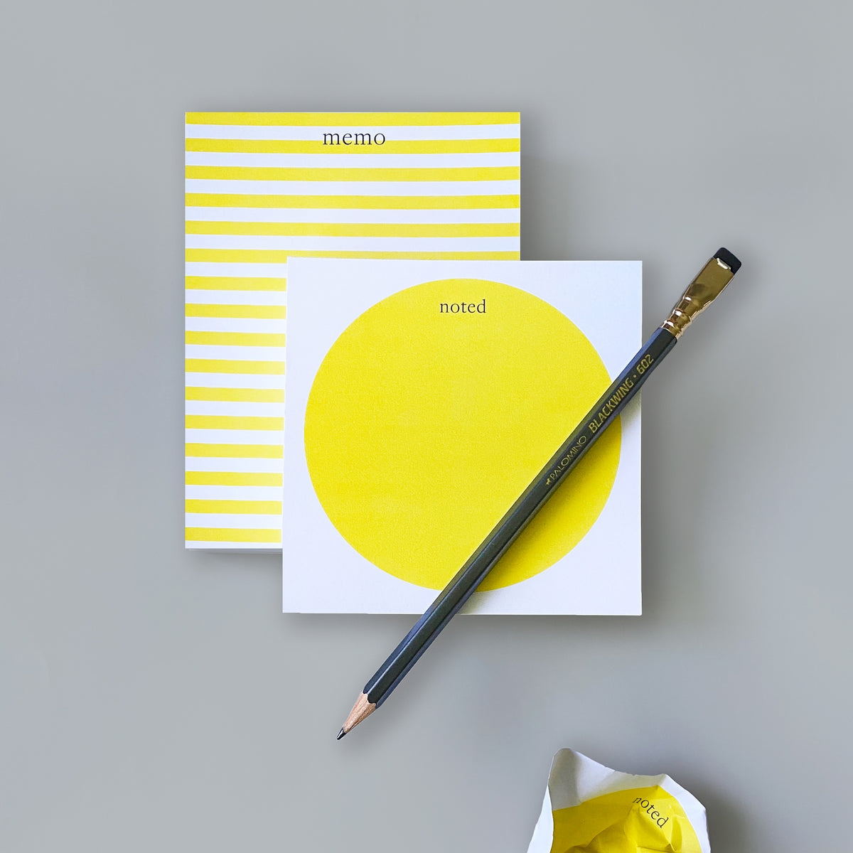 Yellow Striped Chunky Notepad | WELLGROUND