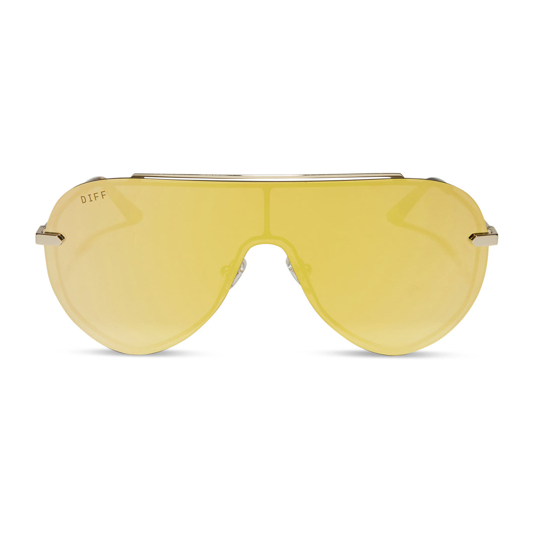 Imani Gold + Brilliant Gold Mirror Sunglasses