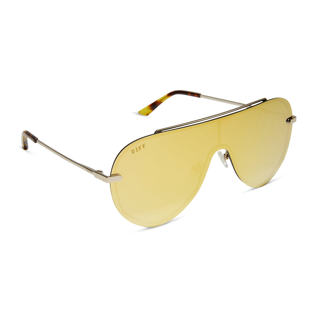 Imani Gold + Brilliant Gold Mirror Sunglasses