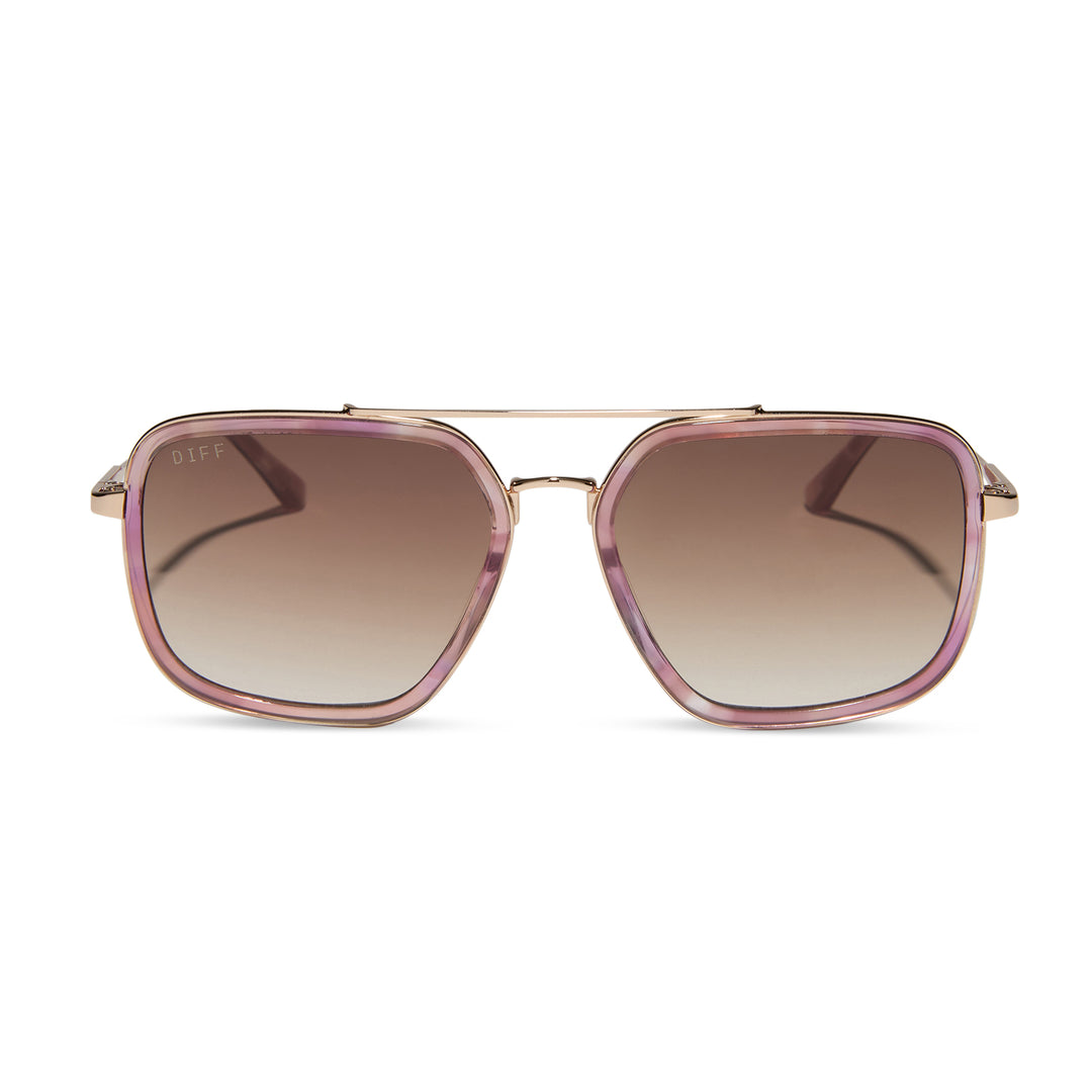 Jordan Pink Fleur Brown Gradient Sunglass
