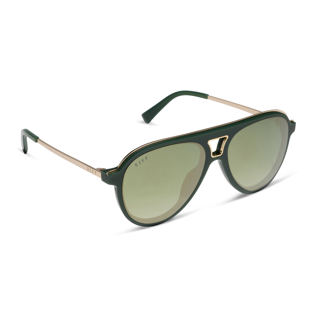 Tosca III Fairway Green Light Gold Flash Sunglasses