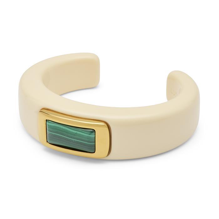 Ivory Resin + Malachite Bangle