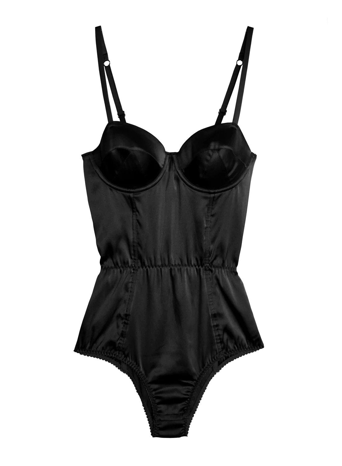 Satin Bullet Bodysuit Black