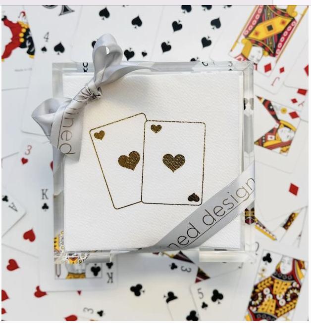 Card Lovers Cocktail Napkins + Acrylic Holder
