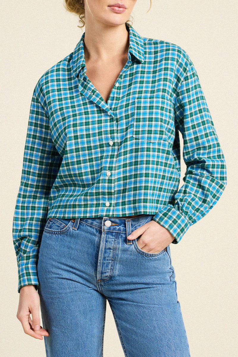 Nessa Shirt Fogline Plaid