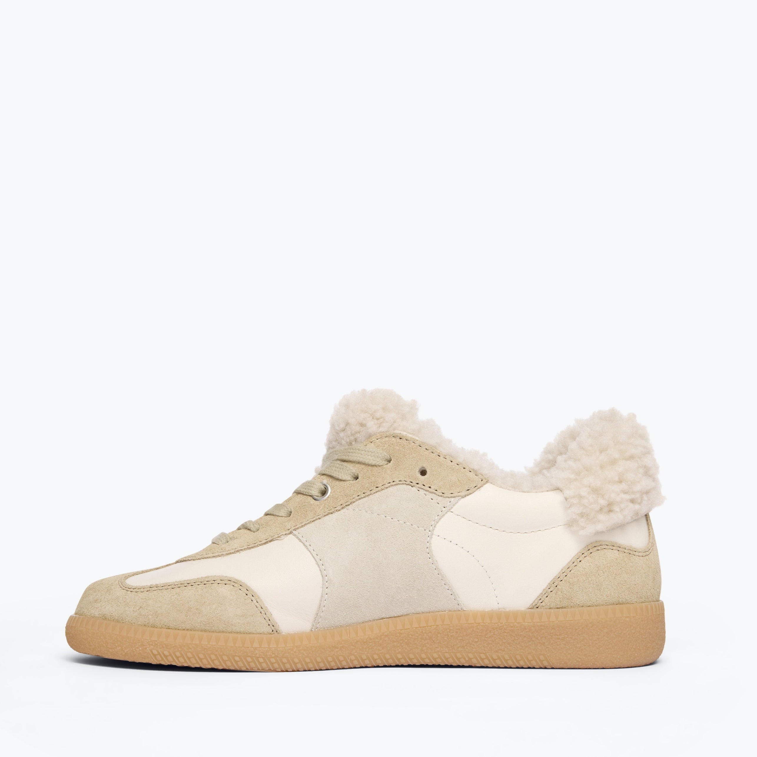 Jackie Shoe Stucco Suede Shearling