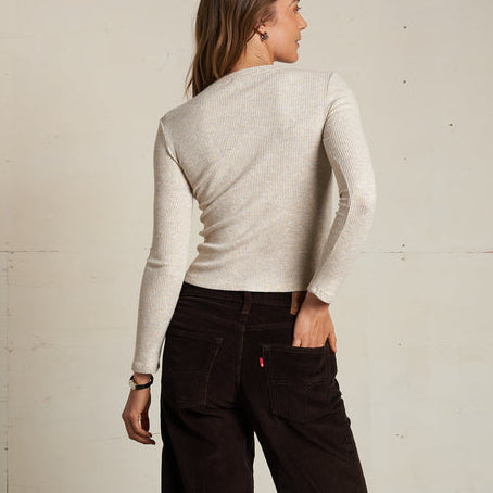 Jolie Rib L/S Crewneck Oatmeal